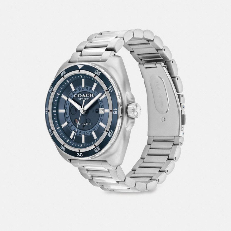 Relógios COACH Charter Automatic, 44 Mm Masculino Prateadas | 03867KHML