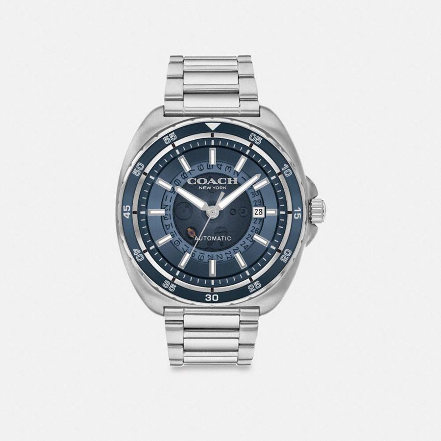 Relógios COACH Charter Automatic, 44 Mm Masculino Prateadas | 03867KHML