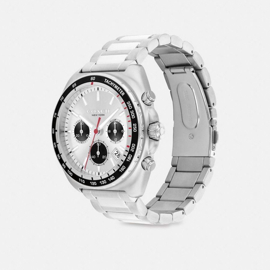 Relógios COACH Charter Chronograph, 44 Mm Masculino Prateadas | 26954SXTO