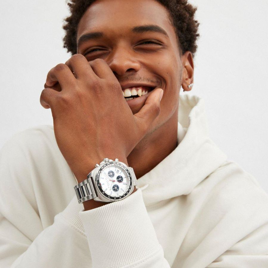 Relógios COACH Charter Chronograph, 44 Mm Masculino Prateadas | 26954SXTO
