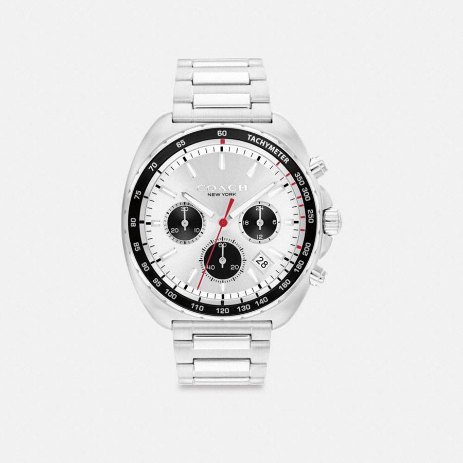Relógios COACH Charter Chronograph, 44 Mm Masculino Prateadas | 26954SXTO