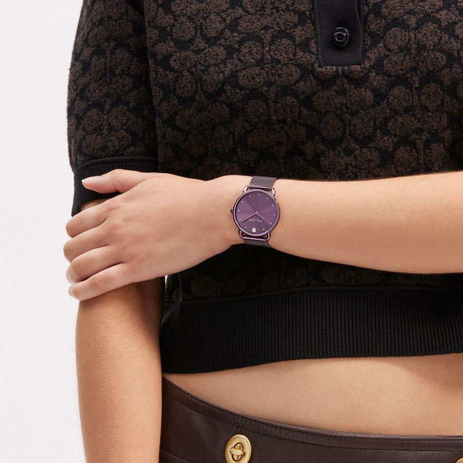 Relógios COACH Elliot, 36 Mm Feminino Roxo | 42905TPOJ
