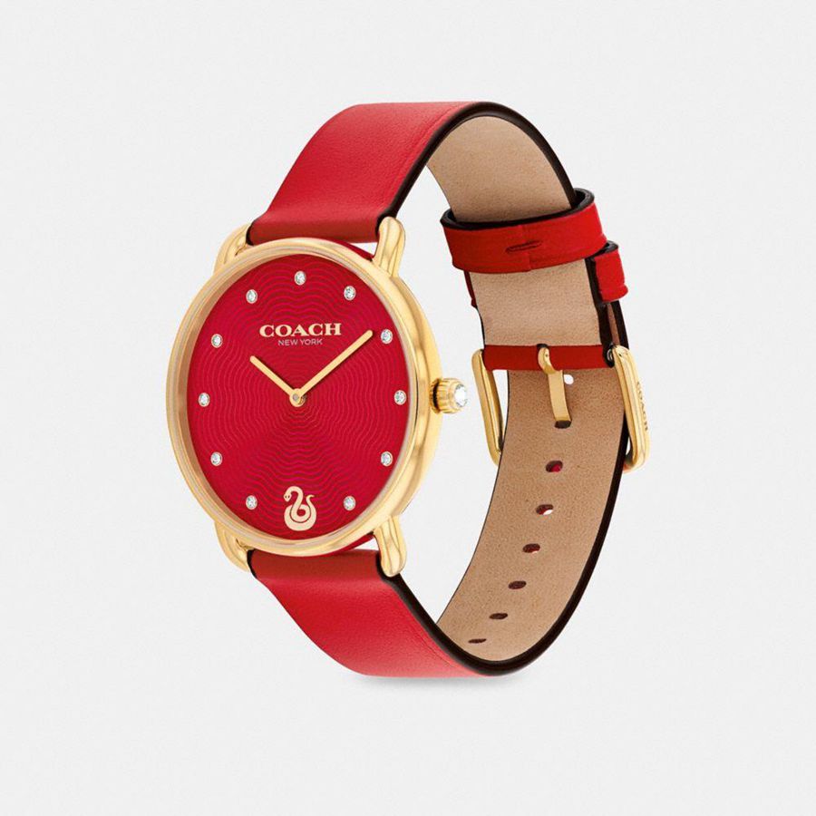 Relógios COACH Elliot, 36 Mm Feminino Vermelhas | 84163SCUY