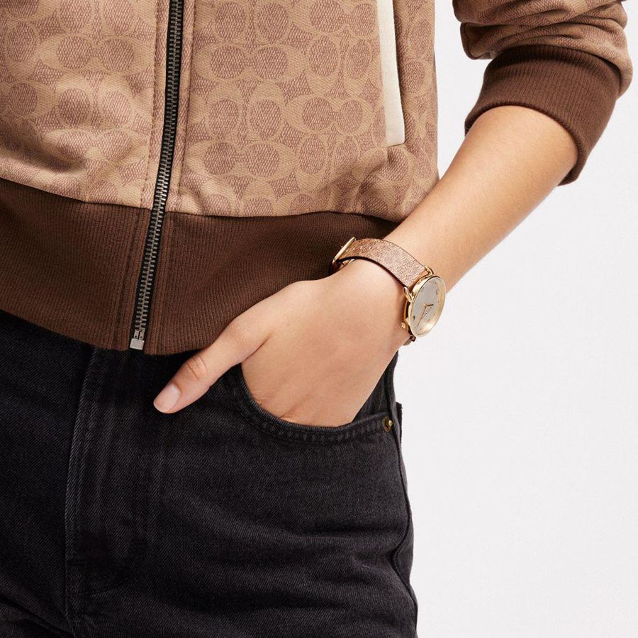 Relógios COACH Elliot, 36 Mm Masculino Douradas | 92584QFND