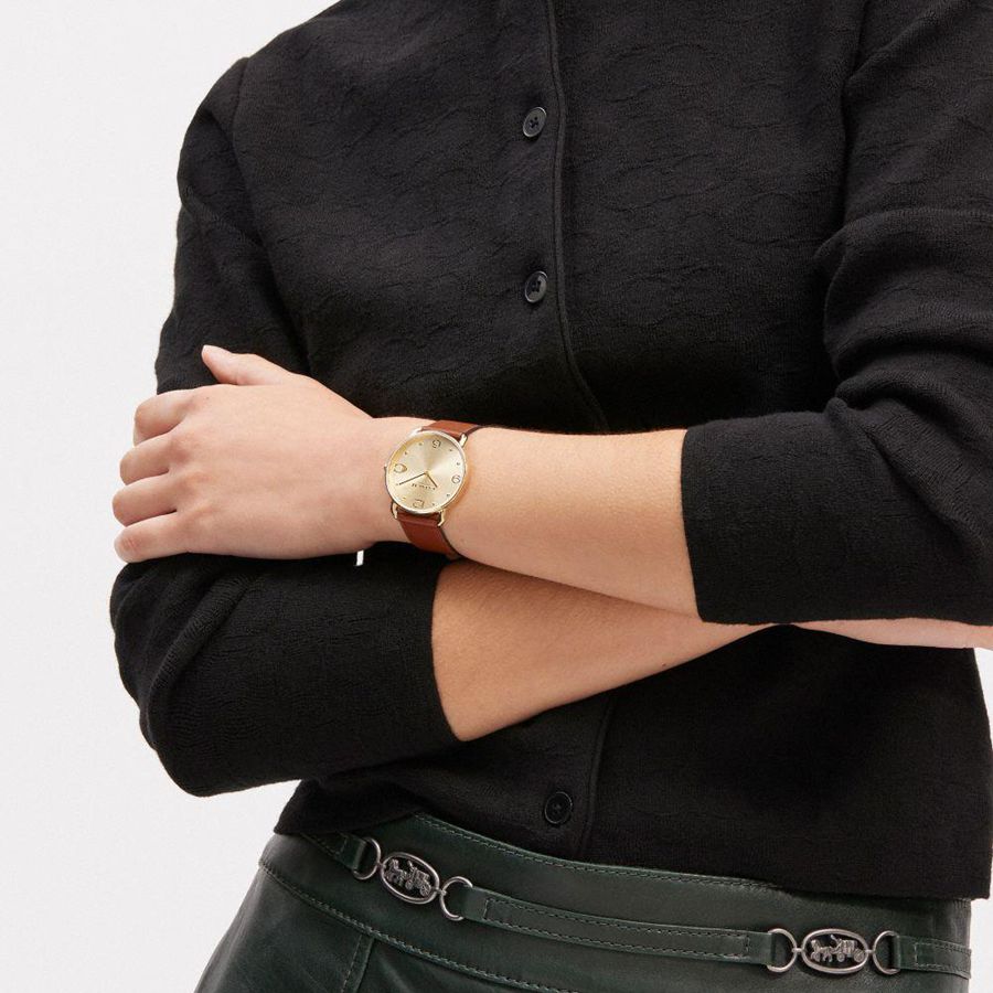 Relógios COACH Elliot, 36 Mm Masculino Marrom | 85791QWOA