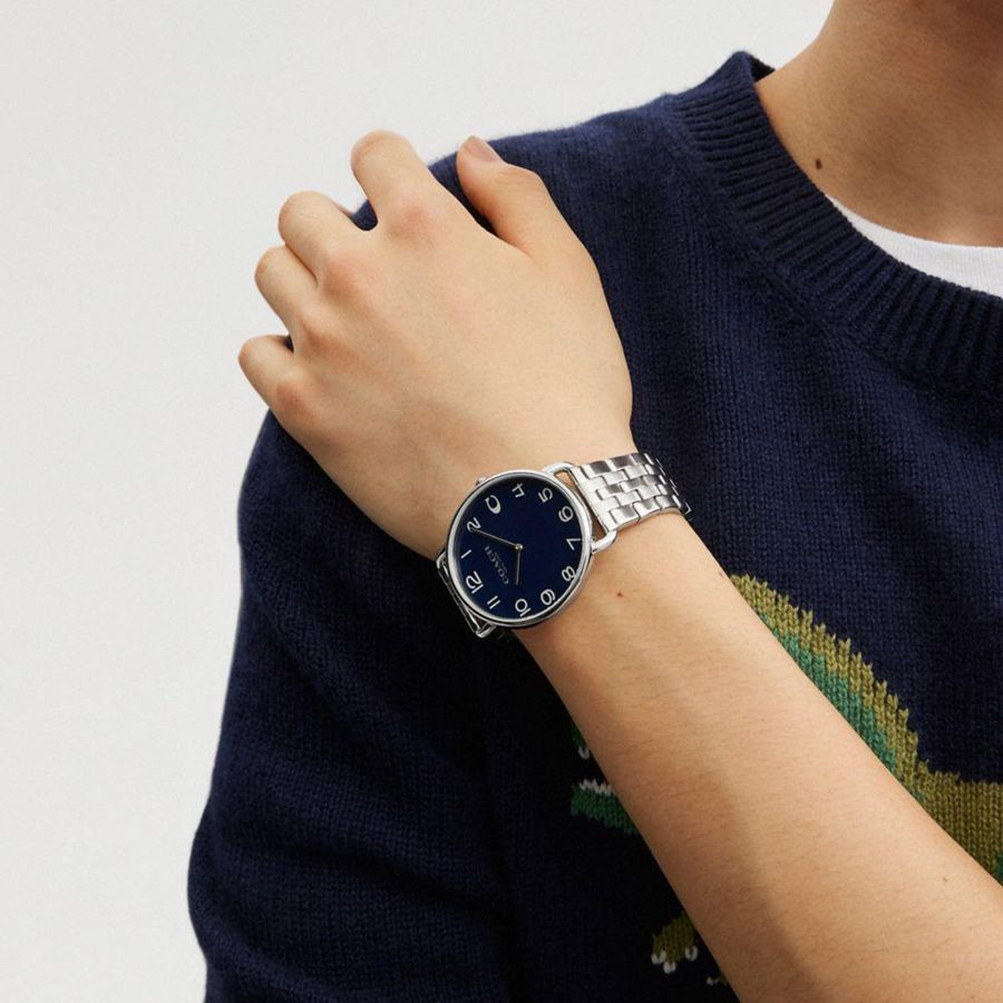 Relógios COACH Elliot, 41 Mm Masculino Prateadas | 94821SIBP