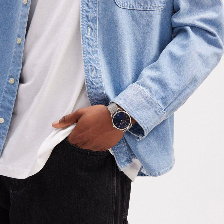 Relógios COACH Elliot, 41 Mm Masculino Prateadas | 50234QJUB