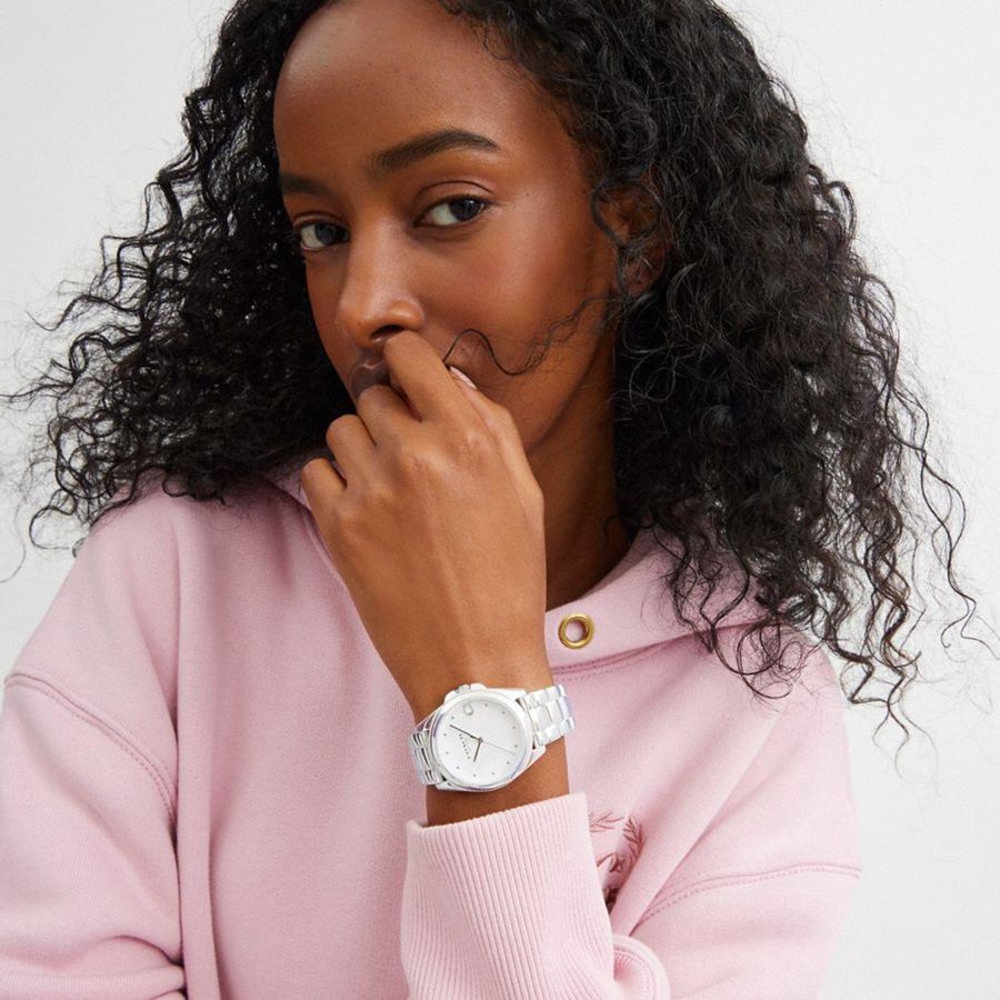 Relógios COACH Greyson, 36 Mm Feminino Prateadas | 05346ZAQO