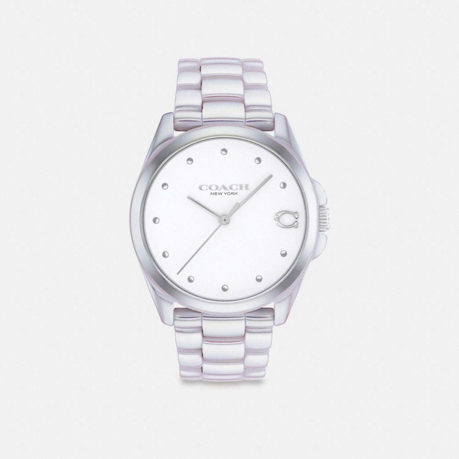 Relógios COACH Greyson, 36 Mm Feminino Prateadas | 05346ZAQO
