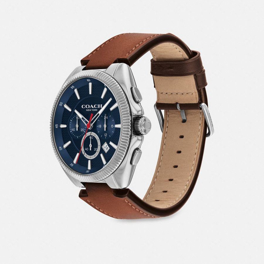 Relógios COACH Jackson, 45 Mm Masculino Marrom | 85619IKGV