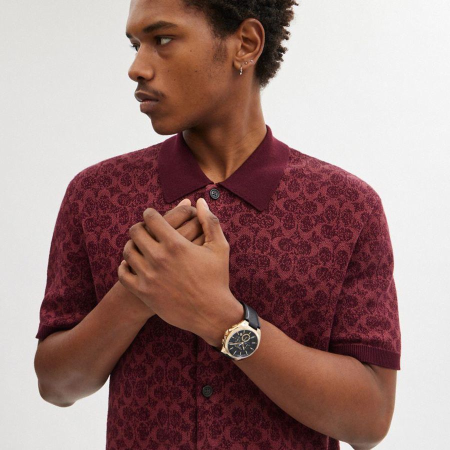 Relógios COACH Jackson, 45 Mm Masculino Pretas | 72810LZAM