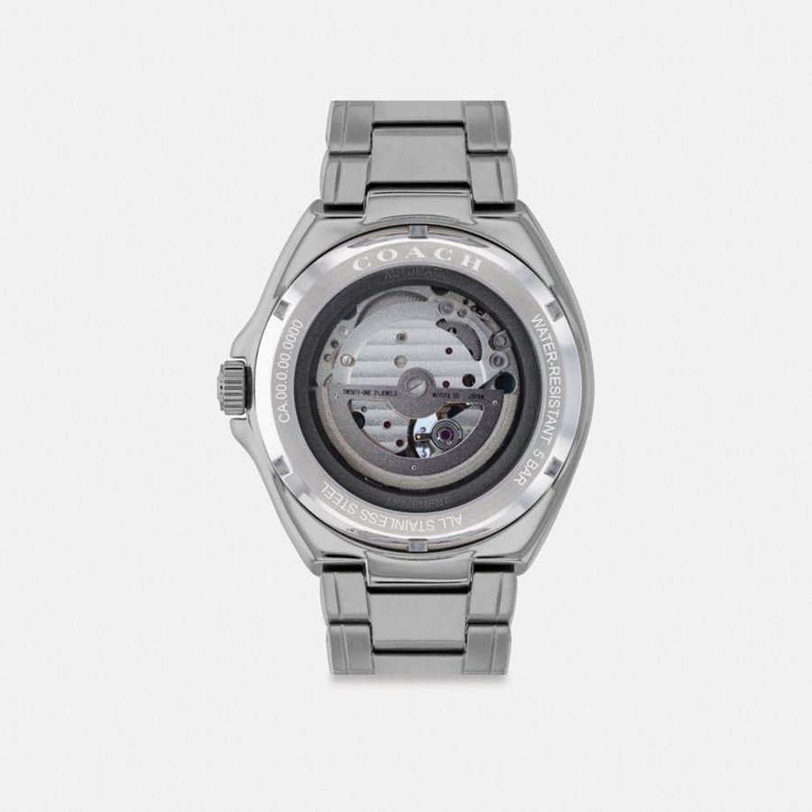 Relógios COACH Jackson Automatic, 45 Mm Masculino Prateadas | 57820NPRS