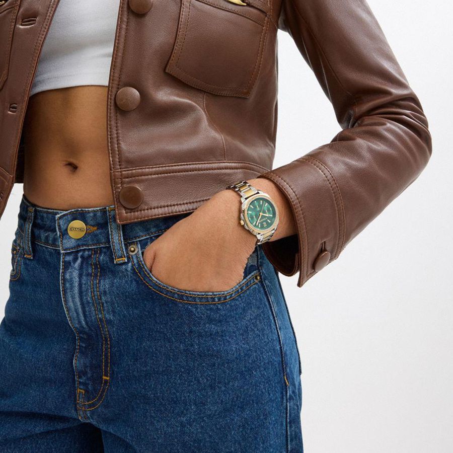 Relógios COACH Kitt Chronograph, 34 Mm Feminino Douradas | 71452BGXW