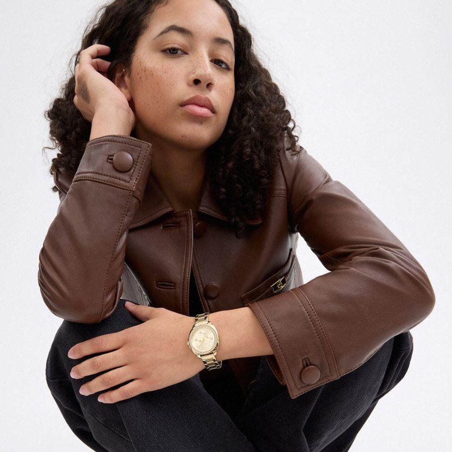 Relógios COACH Kitt Chronograph, 34 Mm Feminino Douradas | 47216MYRQ