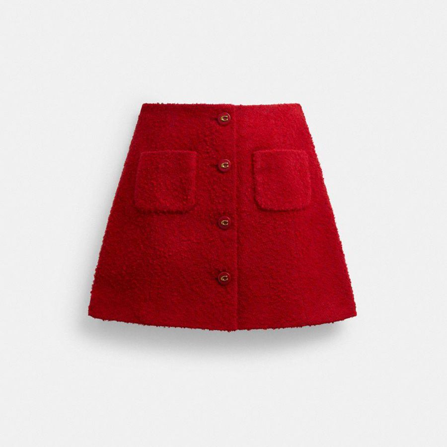 Saia COACH Boucle Feminino Vermelhas | 26589VRZO