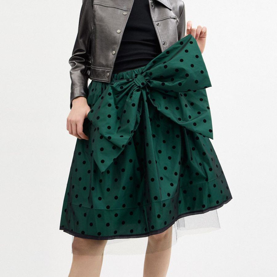 Saia COACH Flocked Taffeta Feminino Verdes | 50694LCHQ