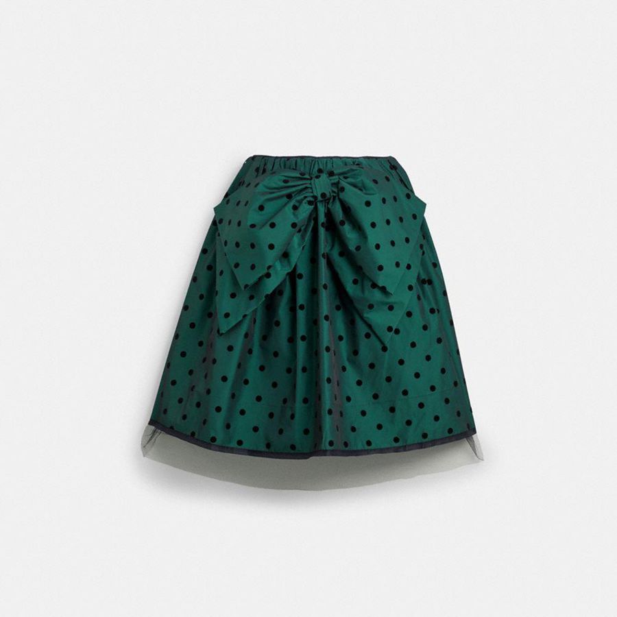 Saia COACH Flocked Taffeta Feminino Verdes | 50694LCHQ