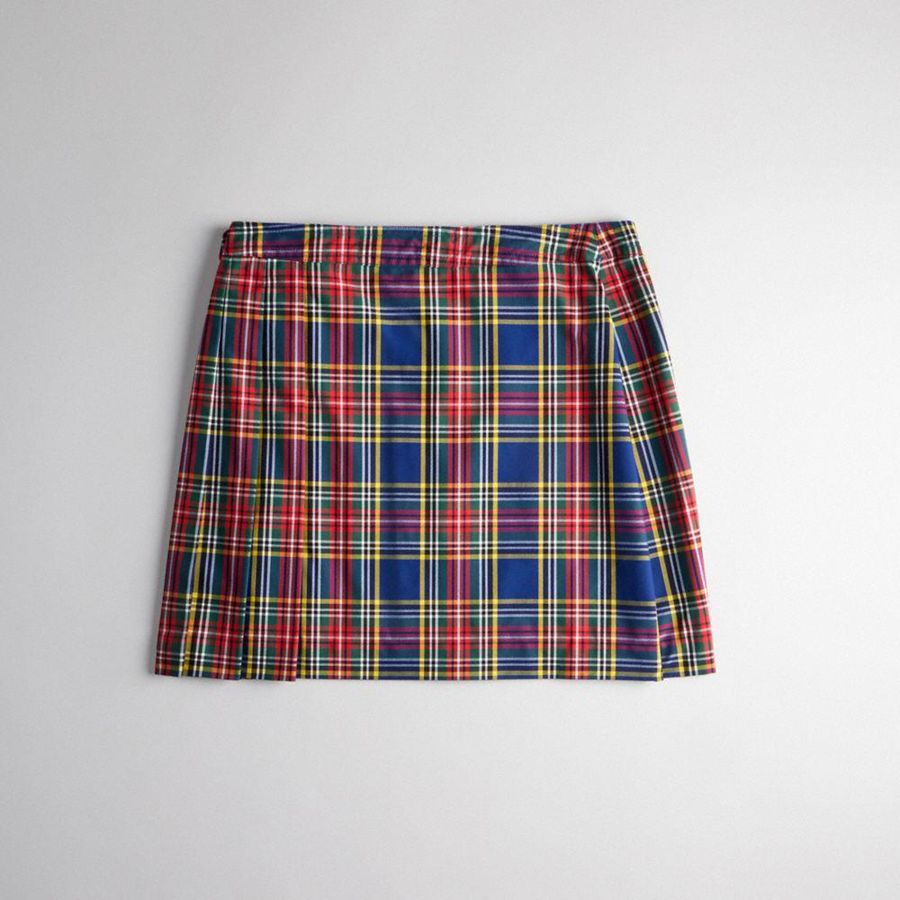 Saia COACH Topia Loop Mini With Plaid Pattern Feminino Azuis | 16329PCGM