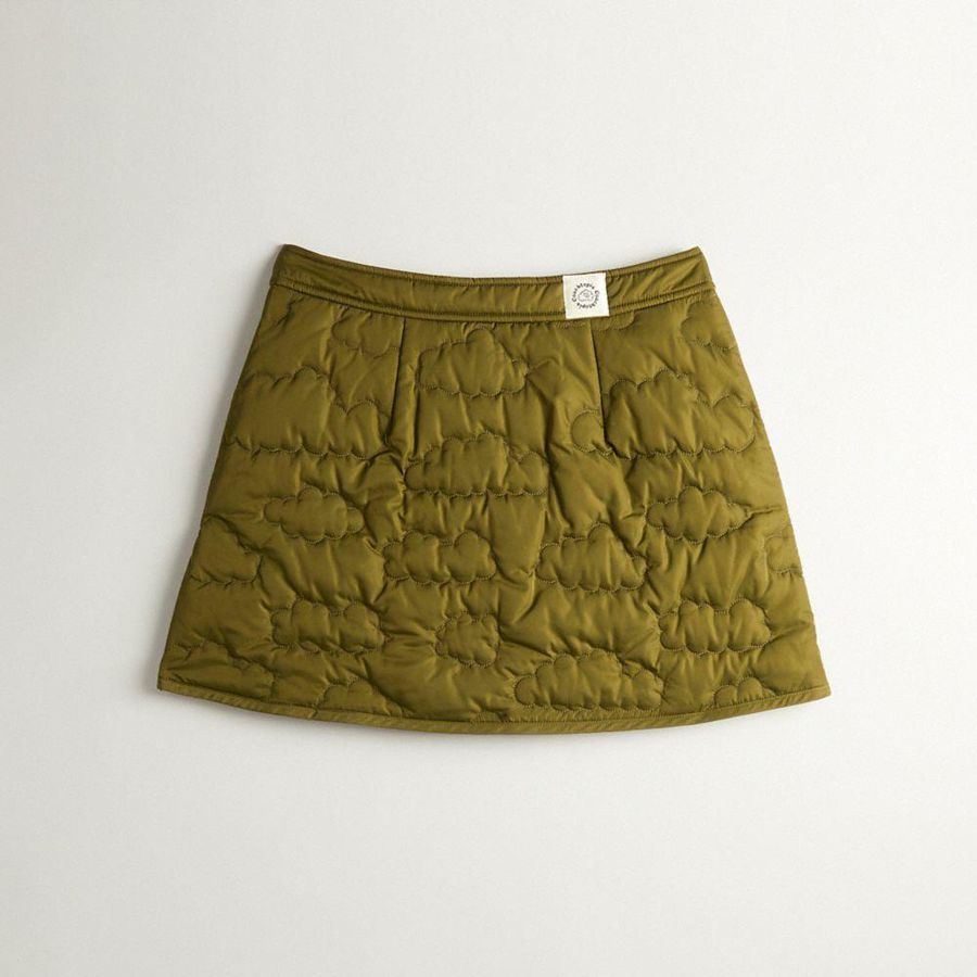 Saia COACH Topia Loop Quilted Cloud Feminino Verde Oliva | 57629KCEA