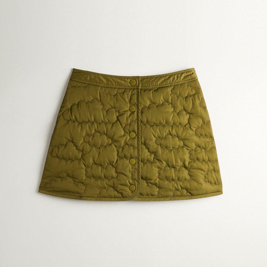 Saia COACH Topia Loop Quilted Cloud Feminino Verde Oliva | 57629KCEA