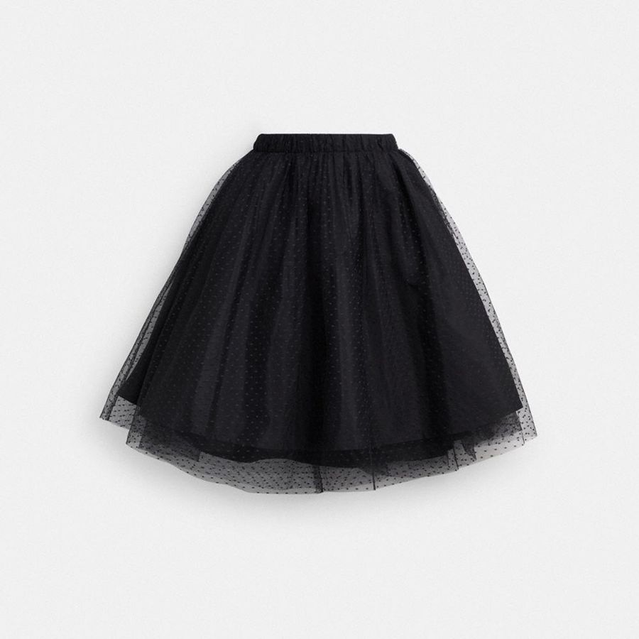 Saia COACH Tulle Midi Feminino Pretas | 40519NMBI