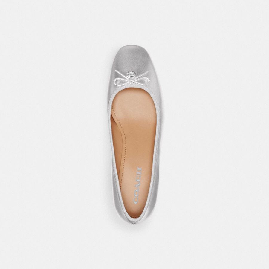 Saltos COACH Ava Ballet Feminino Prateadas | 41289KYUE