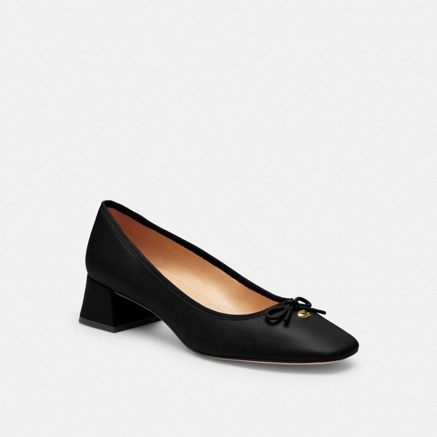 Saltos COACH Ava Ballet Feminino Pretas | 23681ZUCA