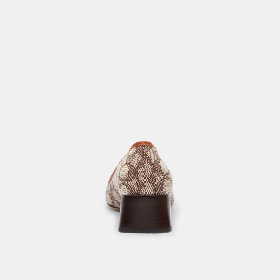 Saltos COACH Ava Ballet In Signature Textile Jacquard Feminino Marrom | 16958PUQM