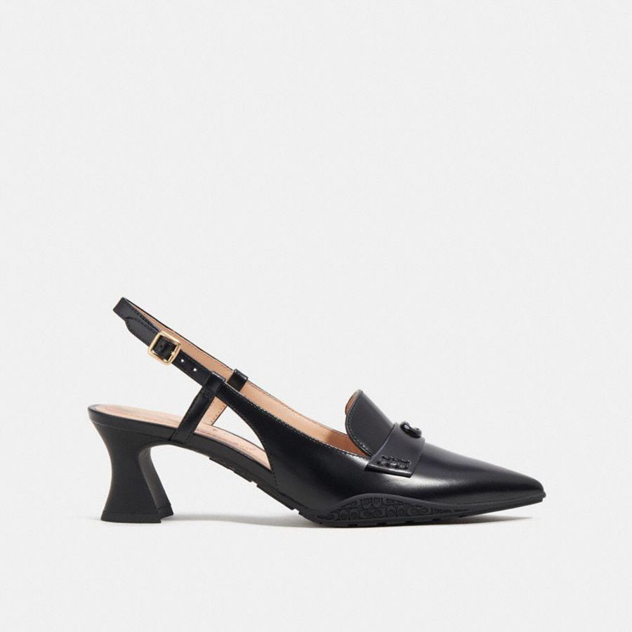 Saltos COACH Nikola Hybrid Slingback Feminino Pretas | 58012TMAW