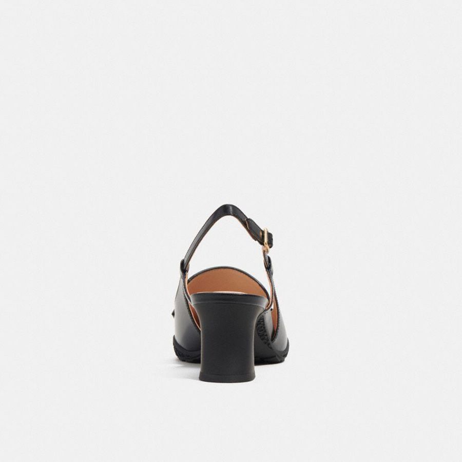 Saltos COACH Nikola Hybrid Slingback Feminino Pretas | 58012TMAW