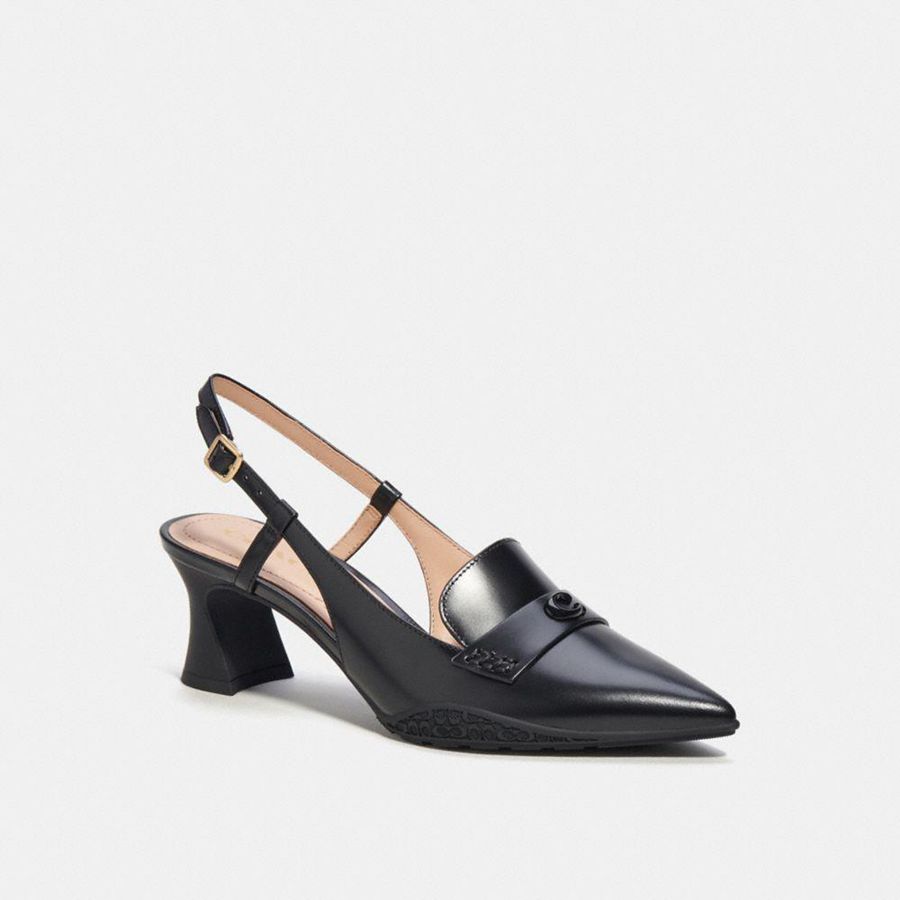 Saltos COACH Nikola Hybrid Slingback Feminino Pretas | 58012TMAW