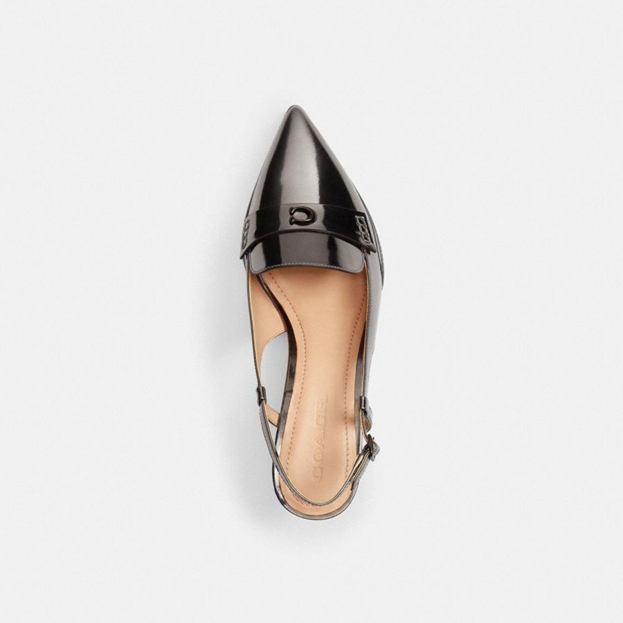 Saltos COACH Nikola Hybrid Slingback Feminino Prateadas | 08953JWIK