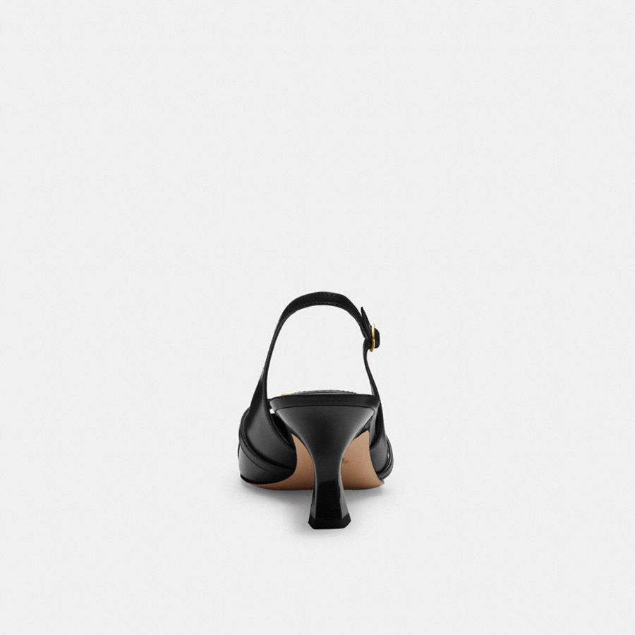 Saltos COACH Rowyn Slingback Feminino Pretas | 06824KUGS
