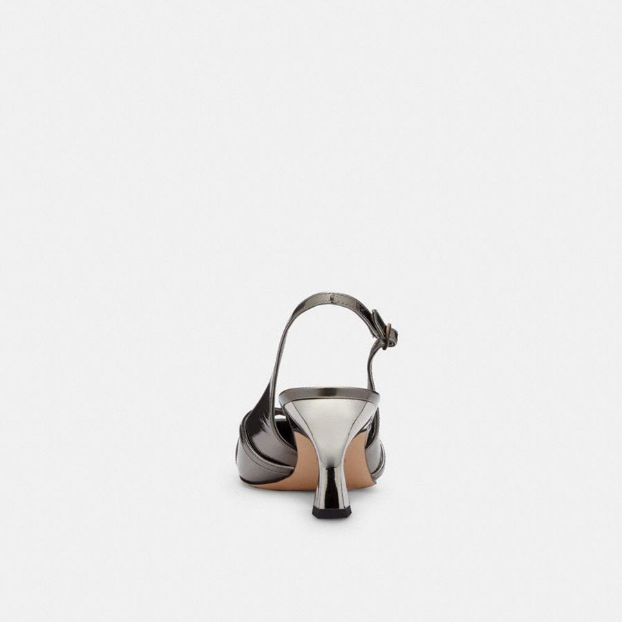 Saltos COACH Rowyn Slingback Feminino Prateadas | 60852RAUD