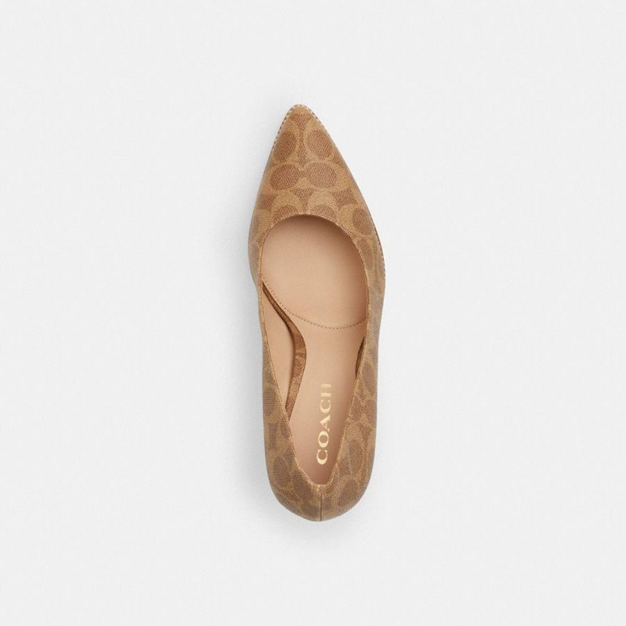 Saltos COACH Samantha In Signature Canvas Feminino Marrom | 97830CDXS