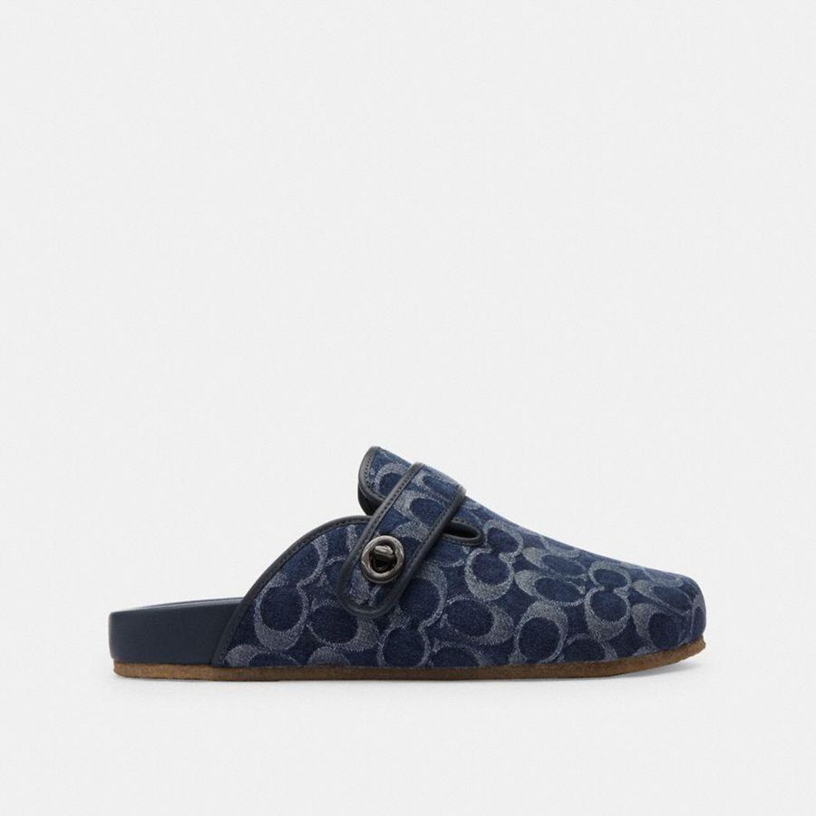 Sandálias COACH Blake Clog In Signature Denim Masculino Azuis | 70349XZOC