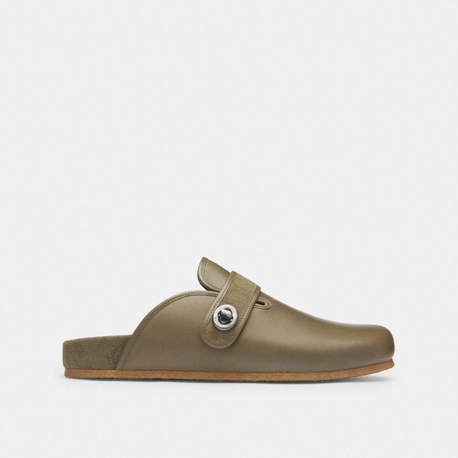 Sandálias COACH Blake Clog With Signature Canvas Jacquard Masculino Verdes | 59601PJLS