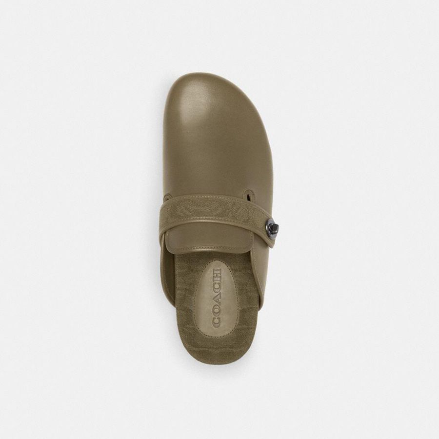 Sandálias COACH Blake Clog With Signature Canvas Jacquard Masculino Verdes | 59601PJLS