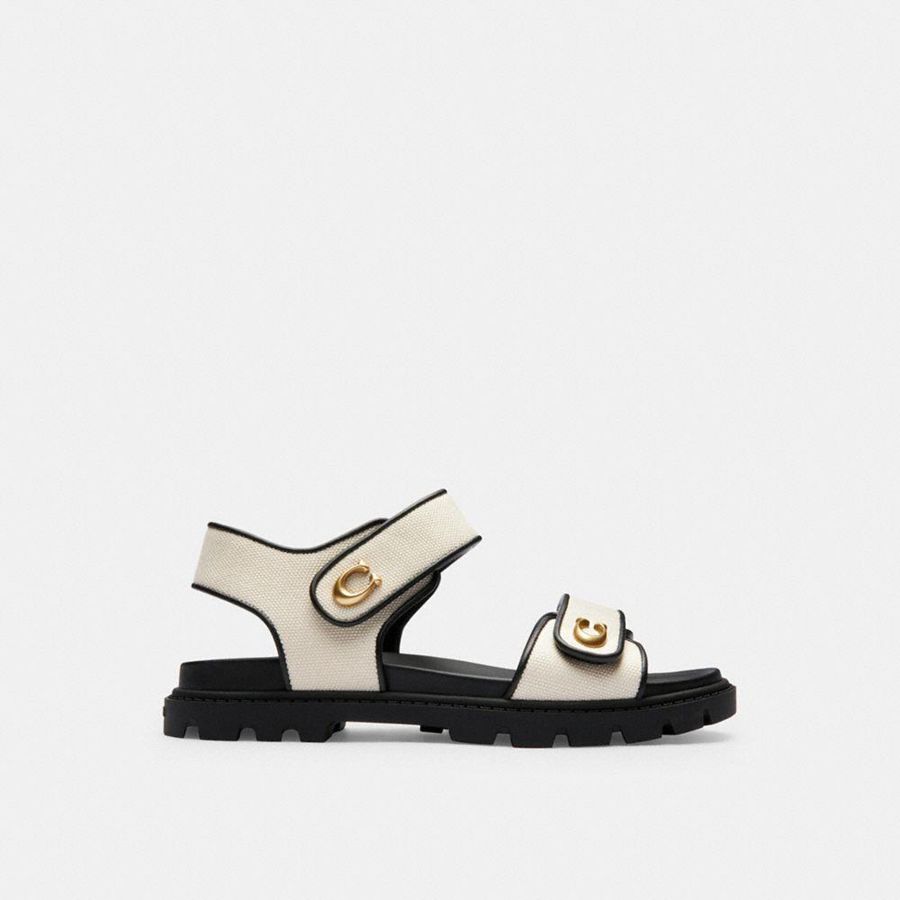 Sandálias COACH Brynn Feminino Branco | 75960QOZR
