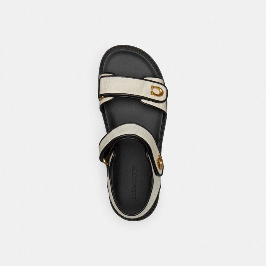 Sandálias COACH Brynn Feminino Branco | 75960QOZR