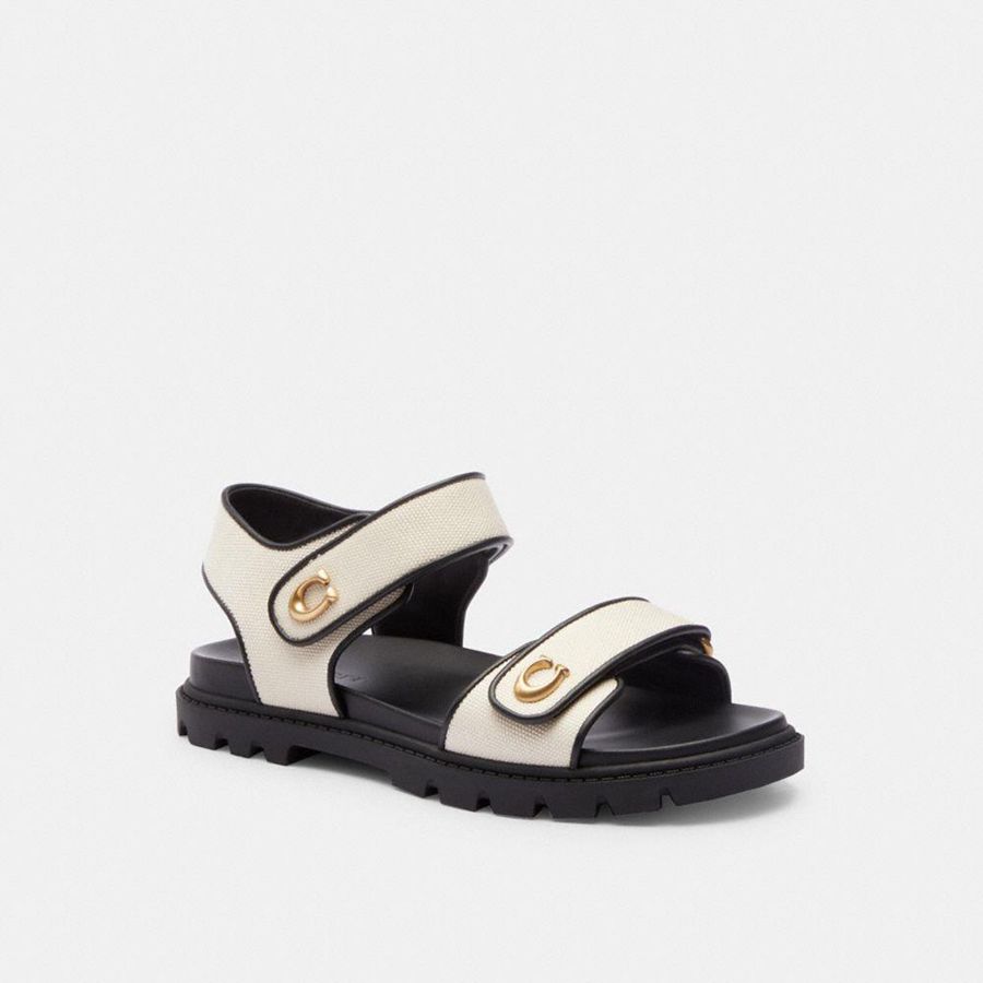 Sandálias COACH Brynn Feminino Branco | 75960QOZR