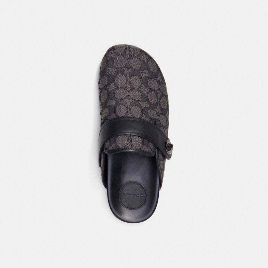 Sandálias COACH Clog In Signature Jacquard Masculino Cinzentas | 93065DSHM