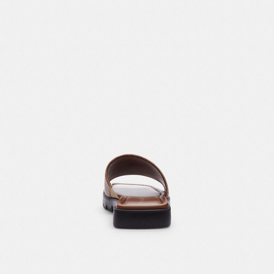 Sandálias COACH Florence In Signature Canvas Feminino Marrom | 10235SYXH
