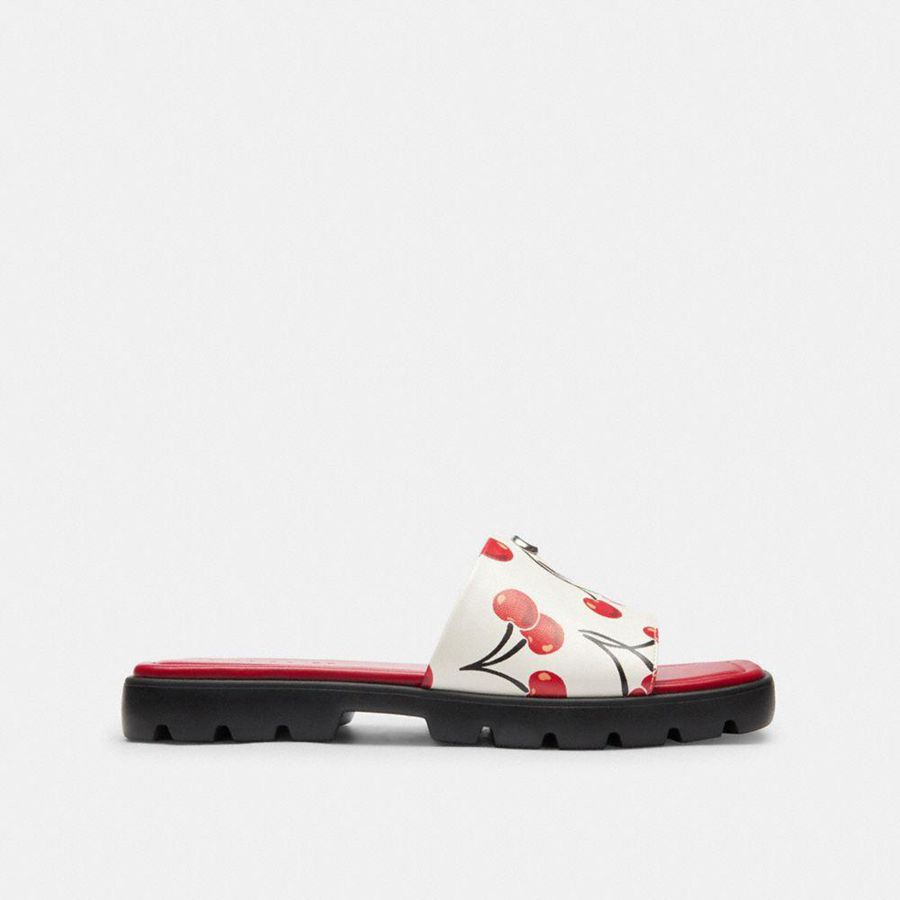 Sandálias COACH Florence With Cherry Print Feminino Vermelhas | 21306AYCN