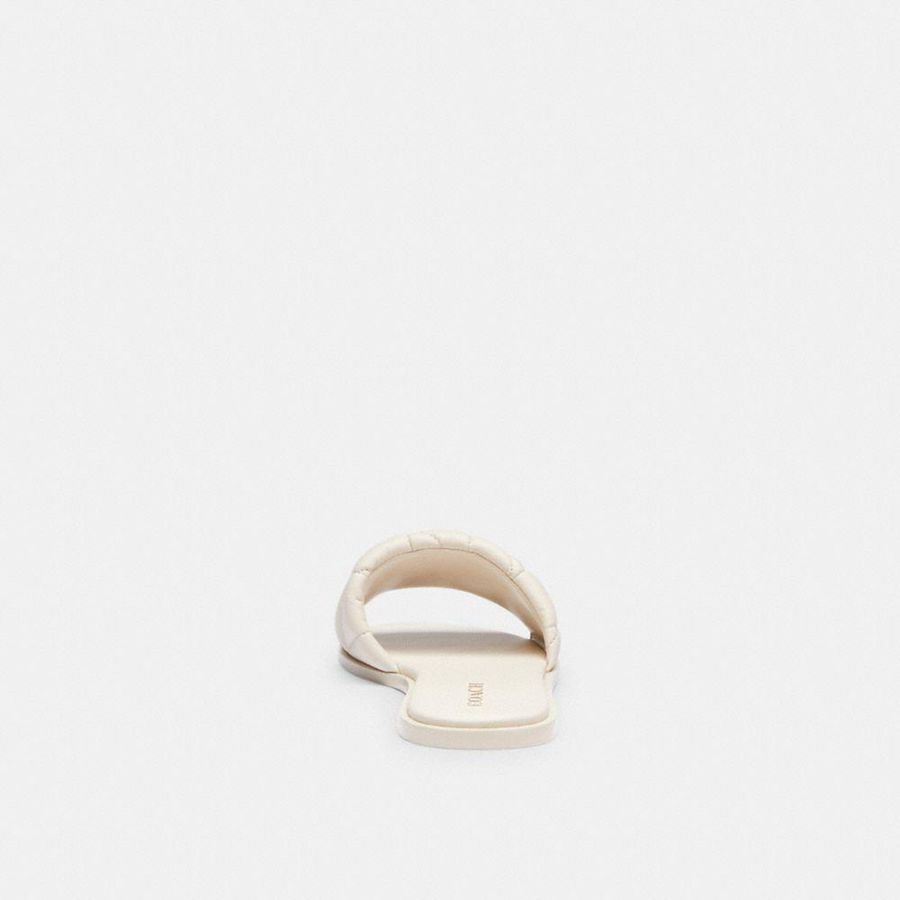 Sandálias COACH Holly With Quilting Feminino Branco | 51602CTVN