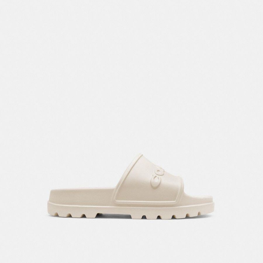 Sandálias COACH Jesse Slide Feminino Branco | 83024KFQJ