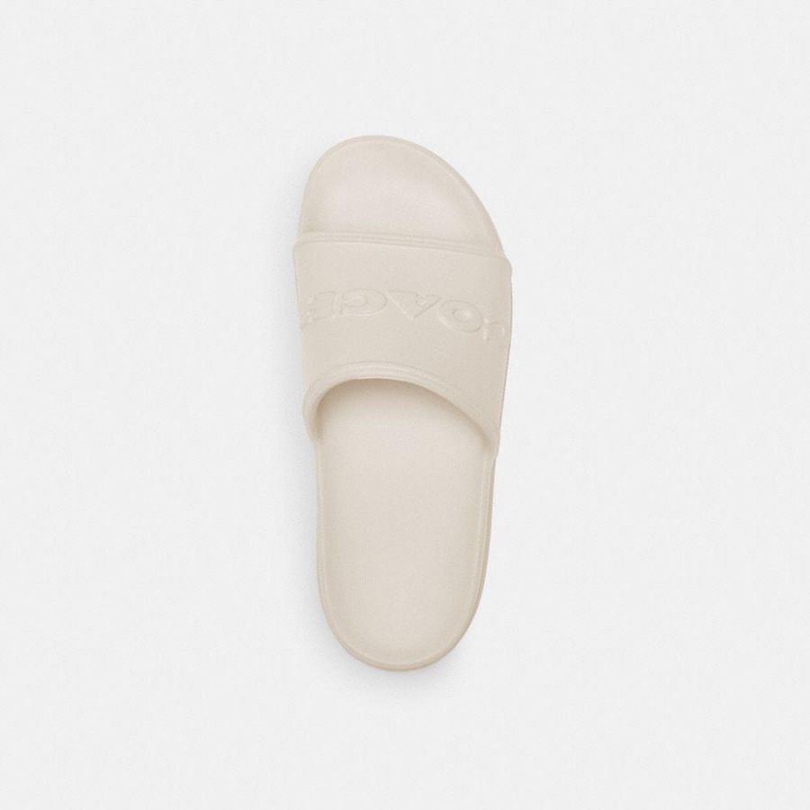 Sandálias COACH Jesse Slide Feminino Branco | 83024KFQJ
