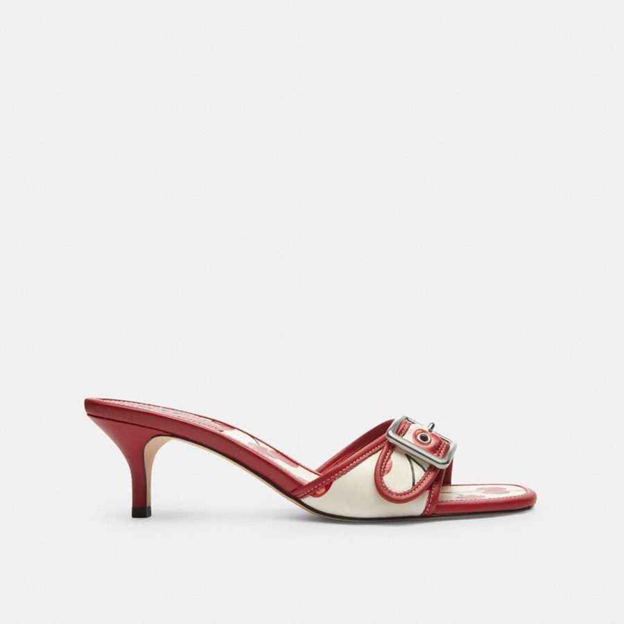 Sandálias COACH Margot With Cherry Print Feminino Vermelhas | 94815MRIQ