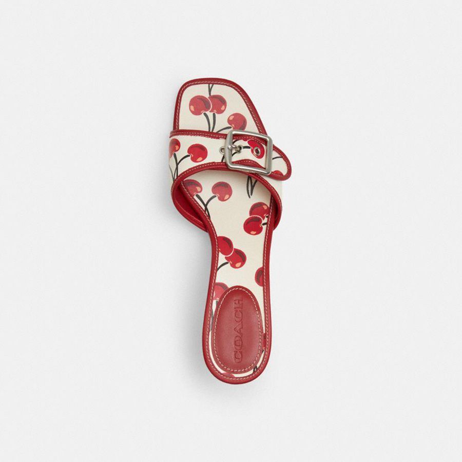 Sandálias COACH Margot With Cherry Print Feminino Vermelhas | 94815MRIQ