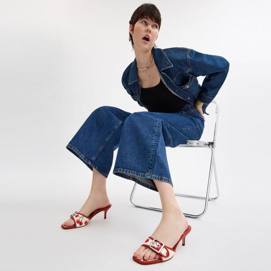 Sandálias COACH Margot With Cherry Print Feminino Vermelhas | 94815MRIQ